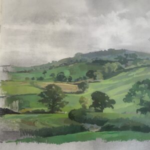 On the way to Bettiscombe - Oil and charcoal on paper