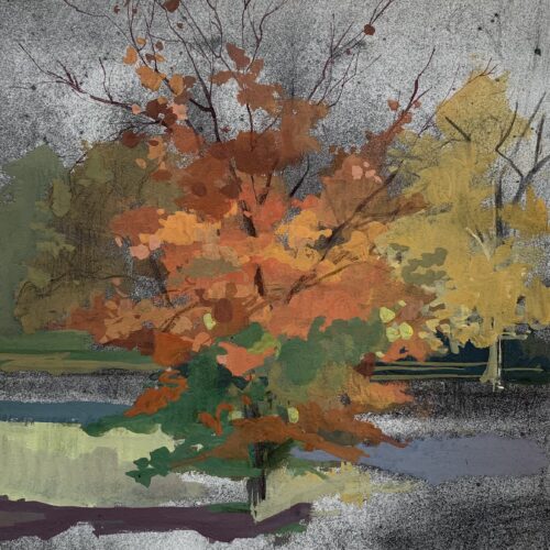 Tree study I - Gouache and ink on paper