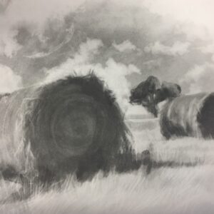 Hay bales - Charcoal on paper