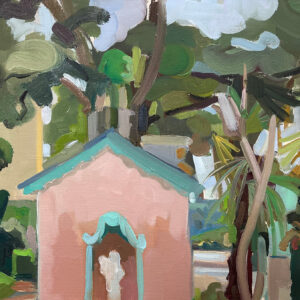 Pink House Portmerrion - W42.5cmsxH30cms