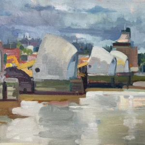 The Thames Barrier - oil on canvas - W41cms x H33cms